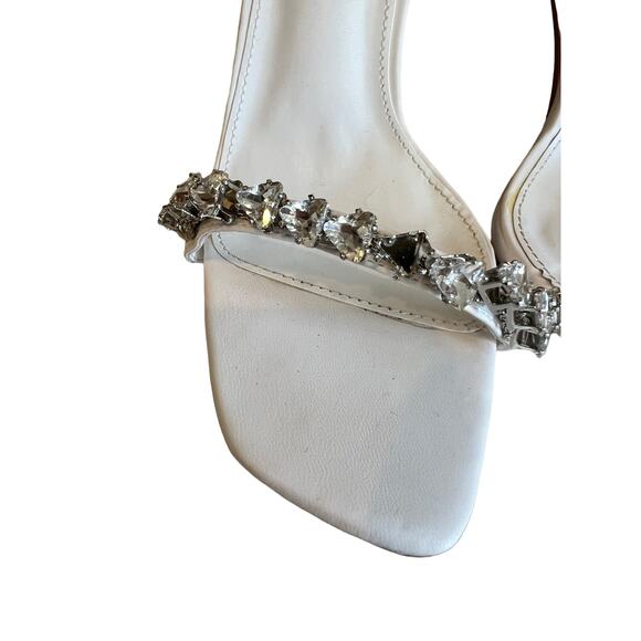 Lulus White Crystal Studded Strappy Sandals 9 - Picture 5 of 7